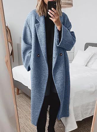 Street-wave Oversized Wool Coat for Women with Classic Lapel Timeless Silhouette Luxe Warmth