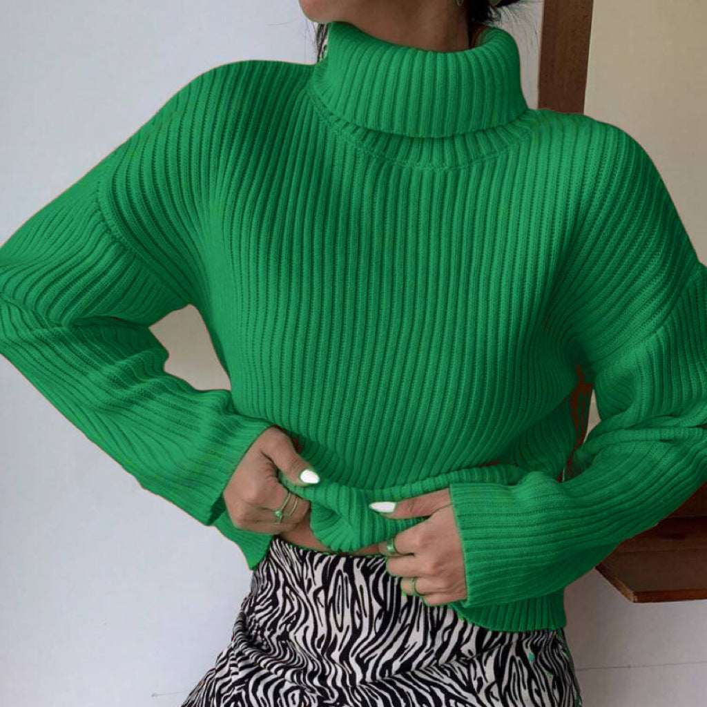 Street-wave Womens Premium Ribbed Turtleneck Sweater With Structured Knit Cozy And Soft Everyday Wear