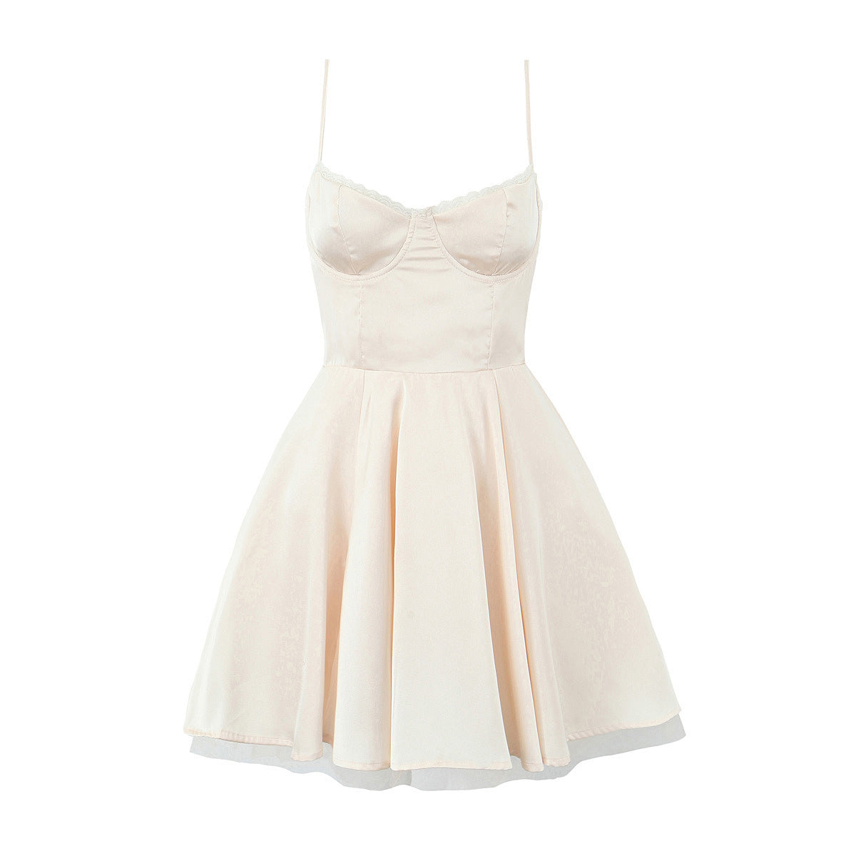 Street-wave Womens A Line Lace Dress With Plunge Neckline And Adjustable Straps For Elegant Evening Occasions