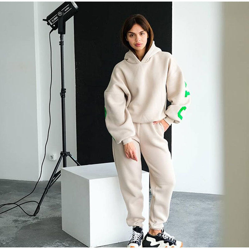Streetwave Women's Oversized Hoodie Sweat Set With Elastic Waistband For Ultra Cozy Comfort
