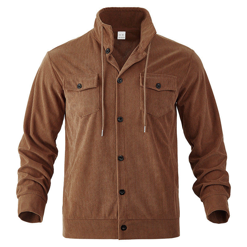 Street-Wave Men's Corduroy Jacket With Practical Chest Pockets For Versatile Everyday Style
