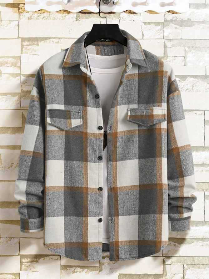 Street-wave Men's Flannel Shirt Cozy Warm Plaid For Outdoor Adventurers And Everyday Casual Wear