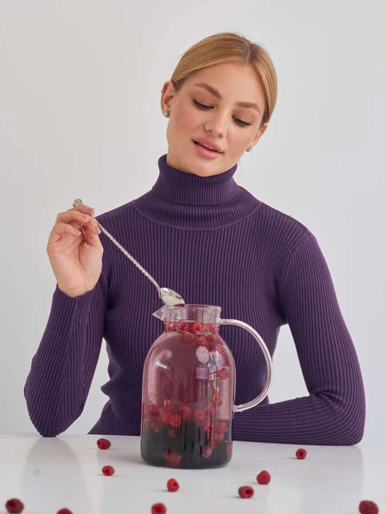 Women Ribbed Turtleneck Sweater Cozy Cotton Blend With Relaxed Fit Streetwave Warm Essential Layer For All Seasons