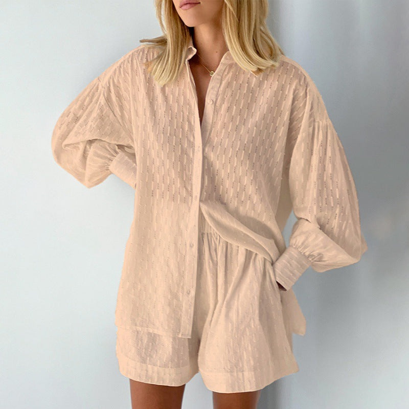 Street-Wave Womens Loose Shirt And Shorts Set With Airy Lightweight Fit For Summer Comfort