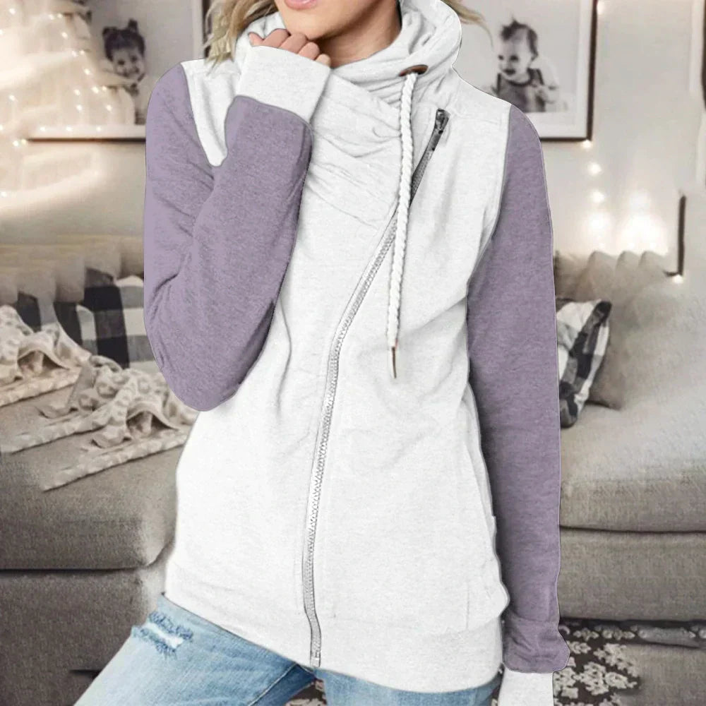 Street-wave Sava High Collar Hoodie For Women - Warm Cozy Fleece Versatile Everyday Wear