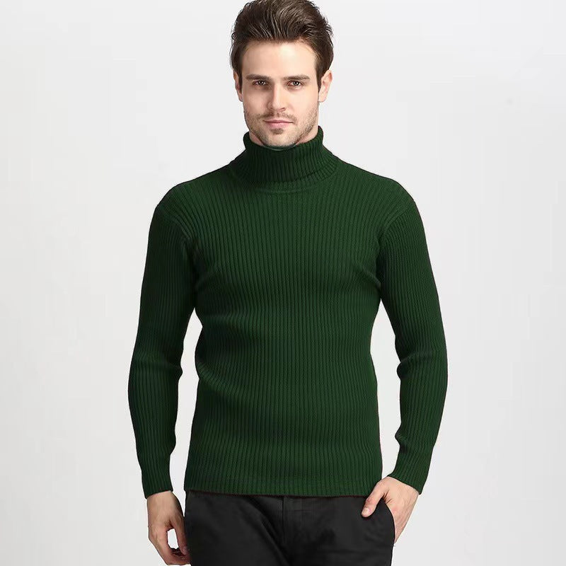 Streetwave Mens Fine Cotton Turtleneck Sweater With Structured Rib Texture For Modern Men Premium Comfort