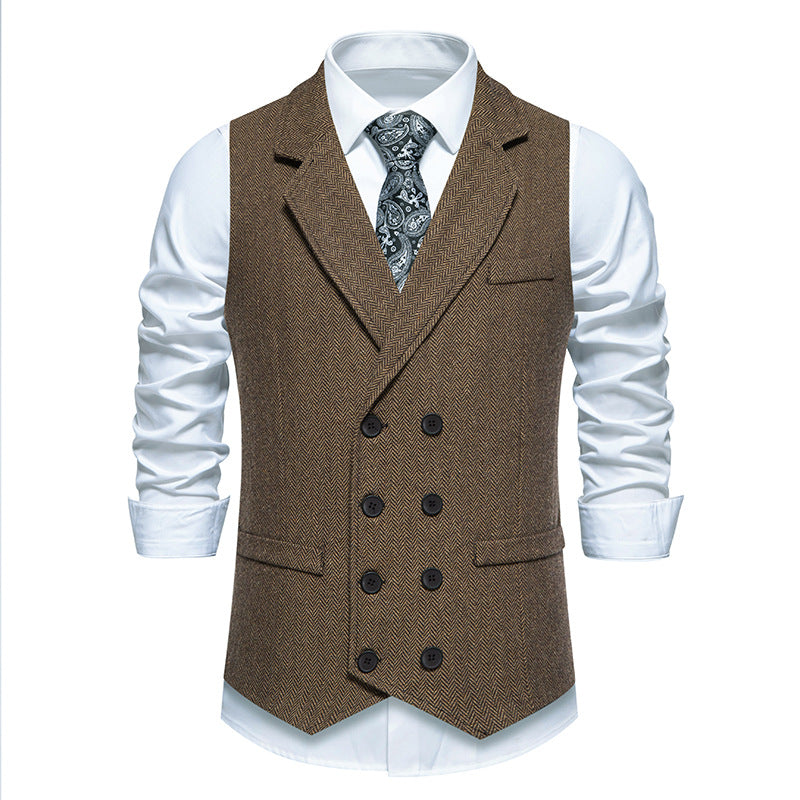 Street-wave Mens Elegant Suit Vest With Classic Houndstooth And Modern Fit Formal Waistcoat For Professionals