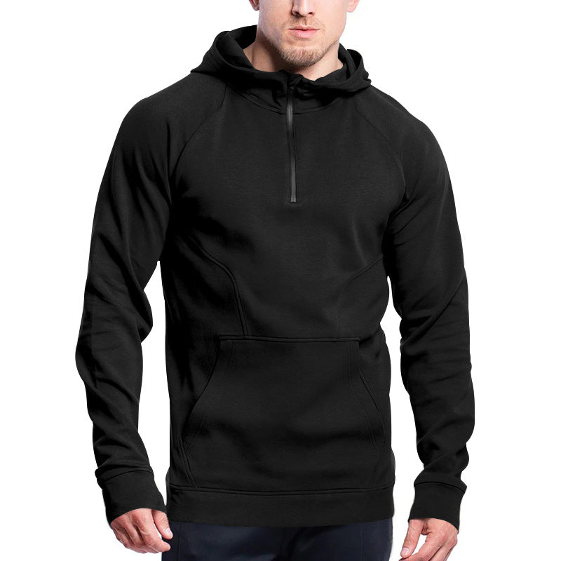 Street Wave Men's Functional Zip Hoodie With Kangaroo Pocket For Active Comfort