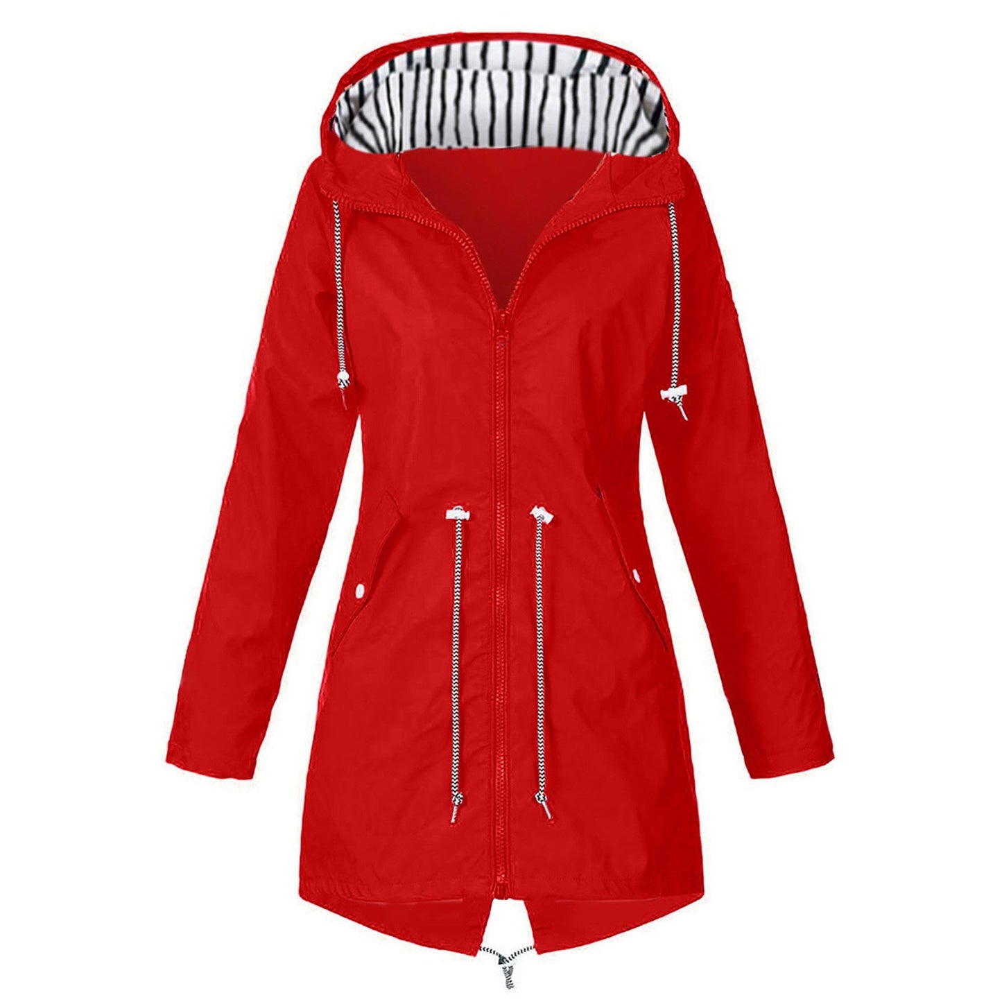 Street-Wave Women Water-Resistant Rain Jacket With Adjustable Hood And Functional Pockets