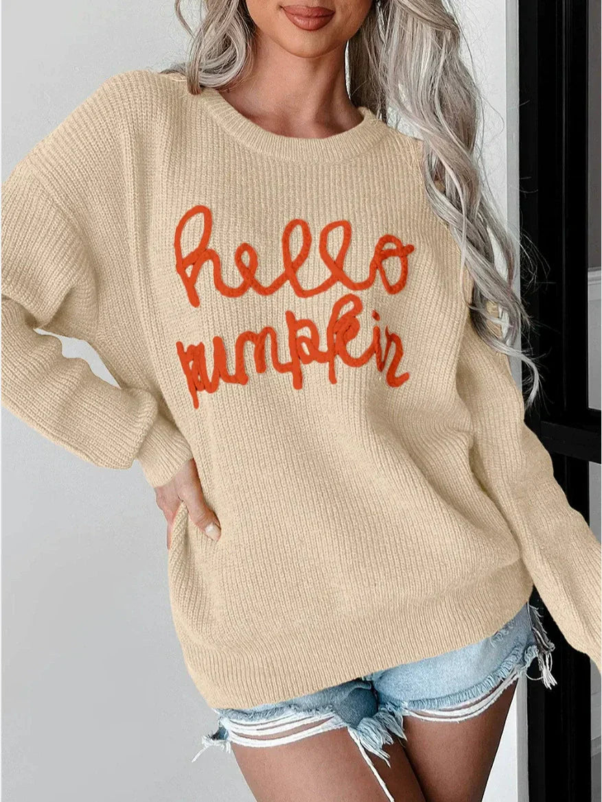 Street-Wave Womens Sweater Relaxed Fit Knit Wool Blend With Ribbed Texture