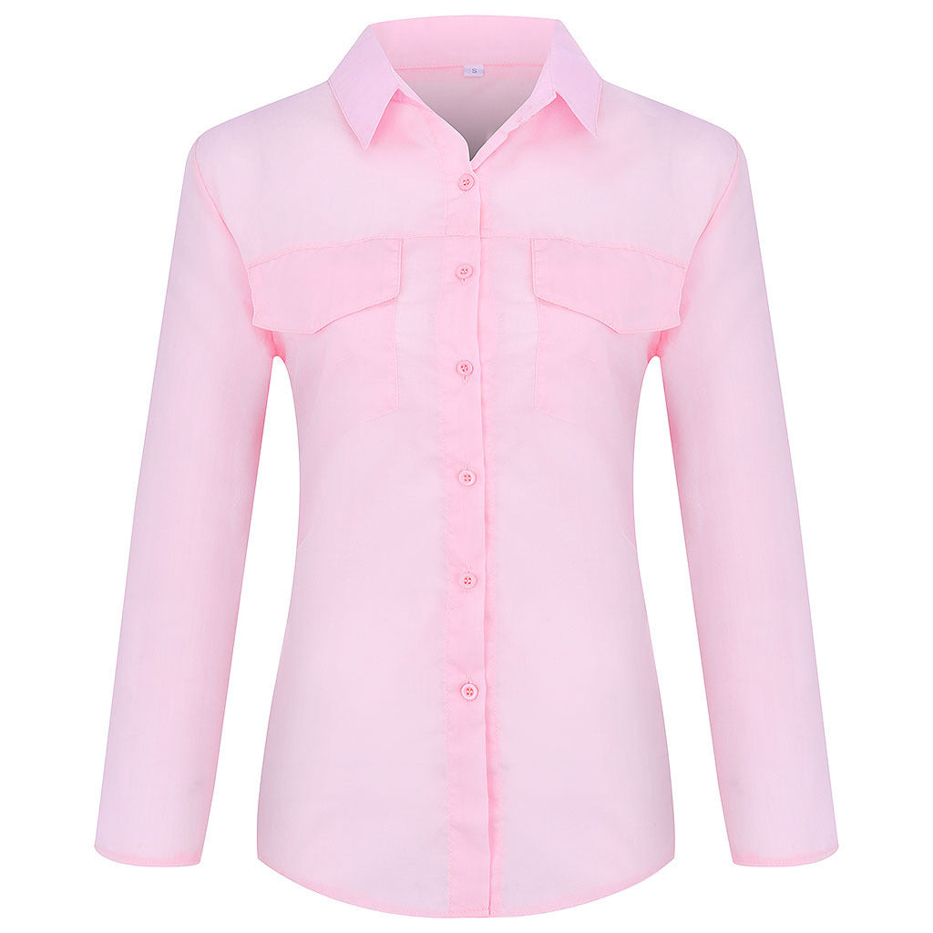 Street-wave Women Long Sleeve Blouse Breathable Elegant Everyday Office Ready Top