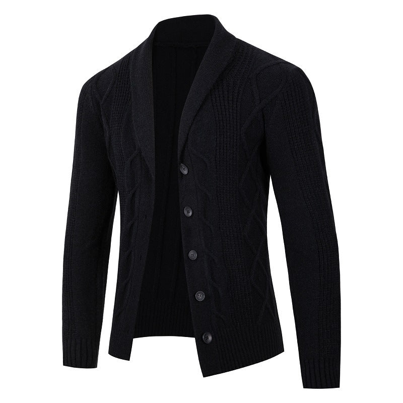 Streetwave Men's Cardigan With Modern Cable Knit And Cozy Versatile Fit For Style Minded Men