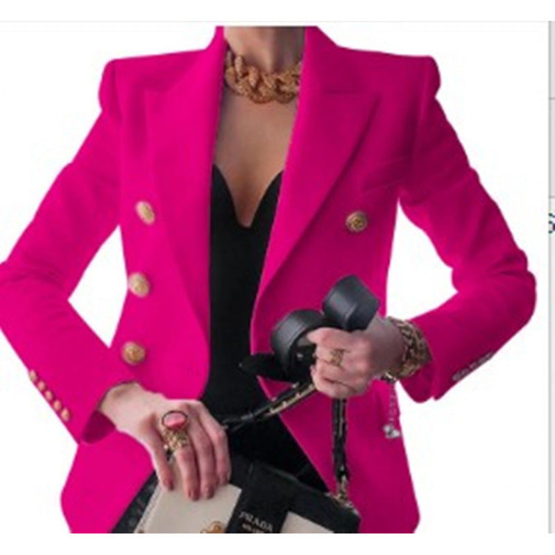 Womens Blazer With Gold Button Detail By Street-Wave Timeless Classic Fit For Professionals