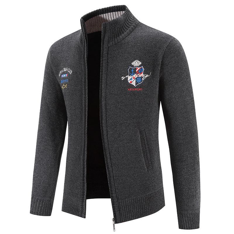 Mens Fashion Cardigan With High Collar And Embroidered Details By Streetwave For Modern Men