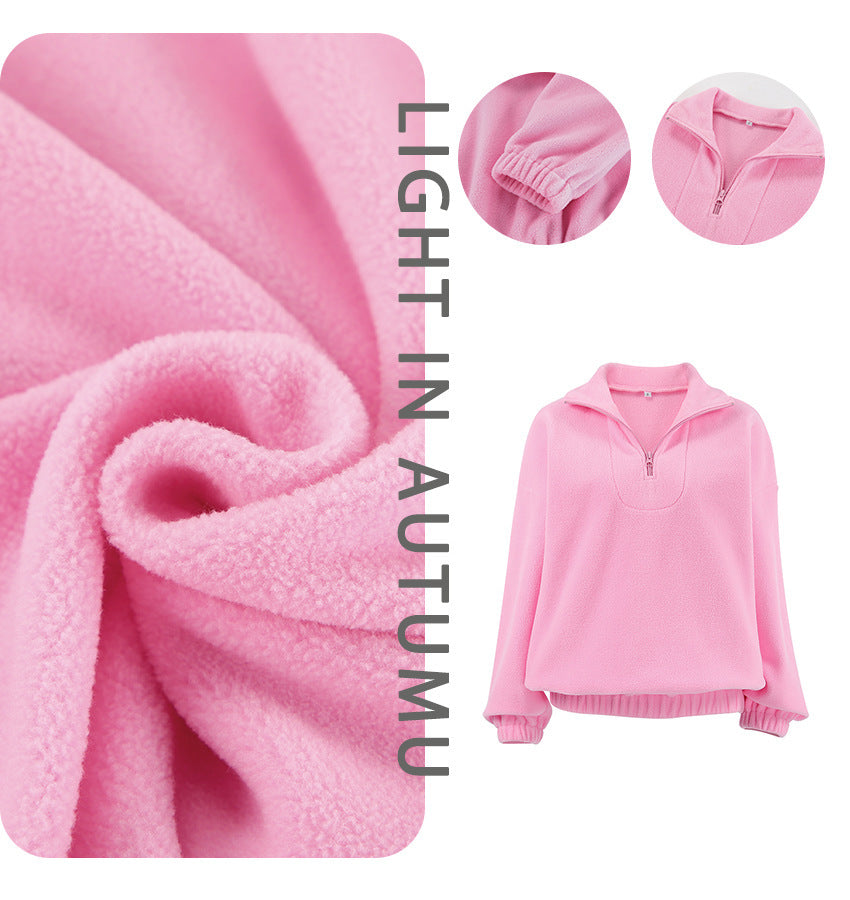 Street-wave Women's Fleece Pullover Cozy Warmth Premium Soft Hundred Percent Fleece Half Zip Modern Casual