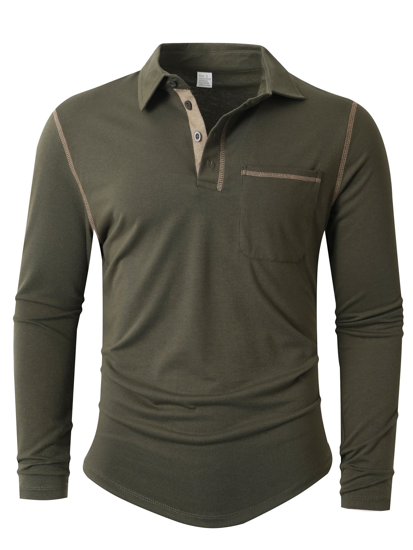 Street-Wave Men's Long Sleeve Polo Shirt Breathable Durable Comfort for Casual and Active Wear