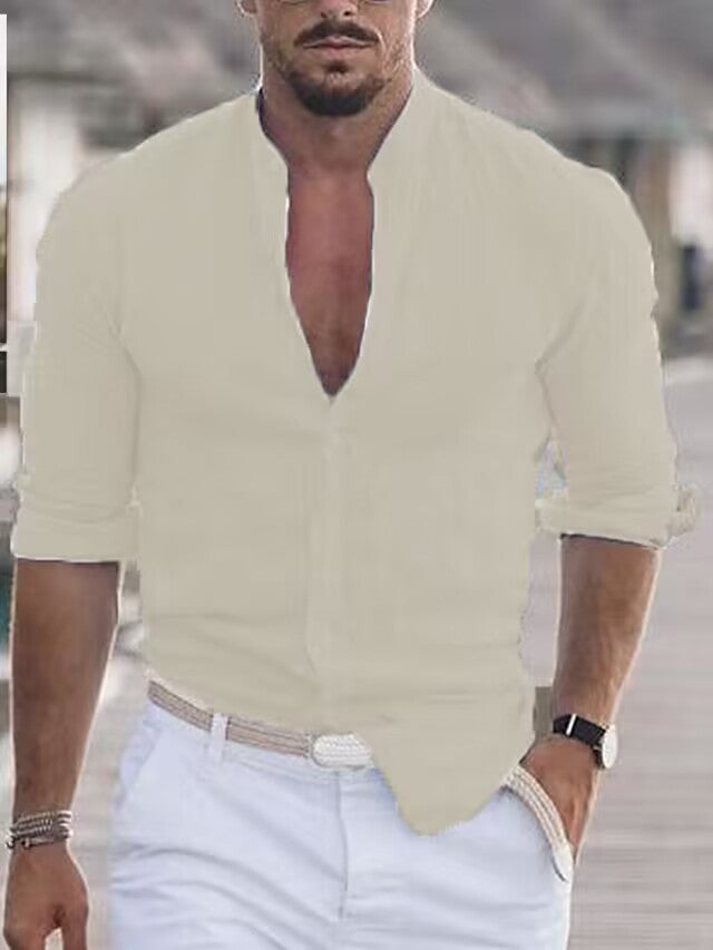 Street-wave Mens Lightweight Long Sleeve Shirt For Office And Casual Wear Versatile Comfort