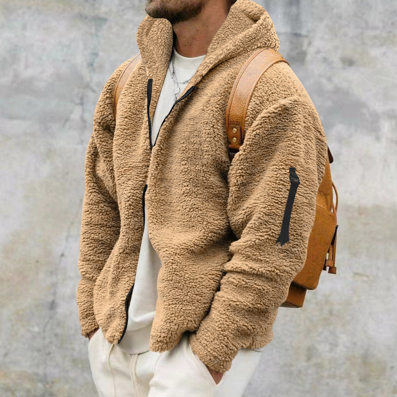 Mens Fleece Winter Jacket With Hood By Streetwave Cozy Soft Exterior For Men Warm Thermal Comfort