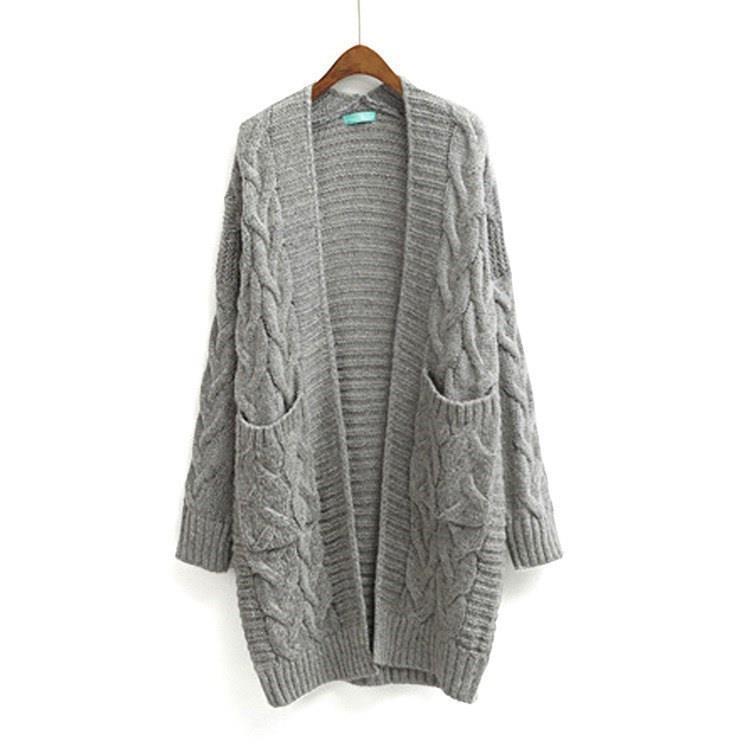 Streetwave Women's Chunky Cable Knit Cardigan With Pockets Cozy Warm Fall Essential