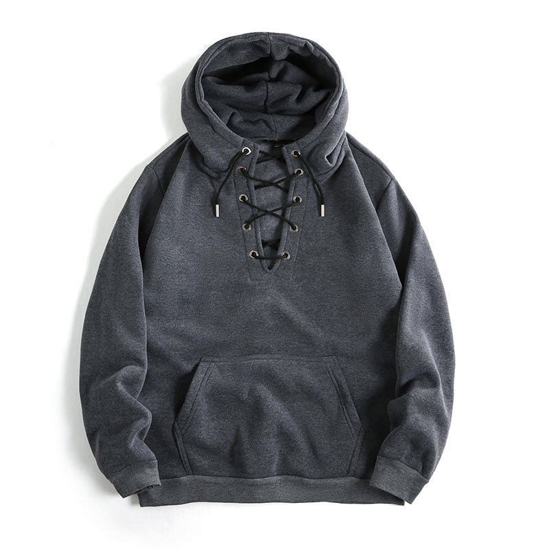 Street-Wave Women's Lace Up Hoodie With Kangaroo Pocket For Cozy Everyday Comfort