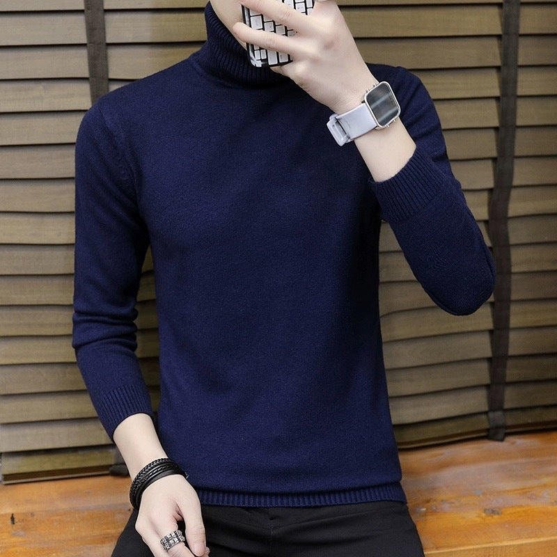 Street-wave Mens Turtleneck Sweater Comfortable Warm Cotton Blend Cozy Fit For Men