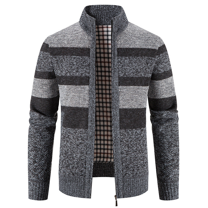 Mens Wool Cardigan With Modern Plaid Pattern From Streetwave For Everyday Warm Casual Wear