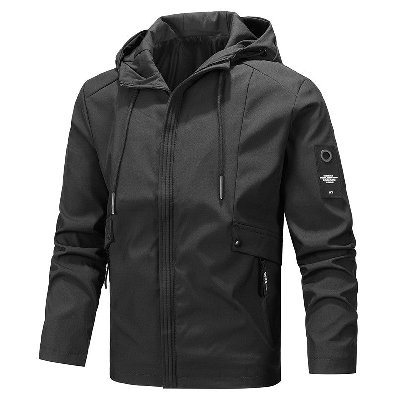 Street-wave Water-Resistant Softshell Jacket for Outdoor Enthusiasts, Breathable Windproof Weatherproof
