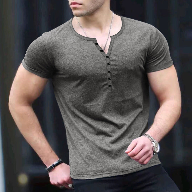 Street-Wave Men Henley T Shirt Slim Fit Soft Knit Everyday Style