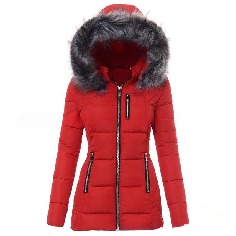 Street-wave Womens Winter Jacket With Detachable Faux Fur Collar Insulated Warmth For Cold Days