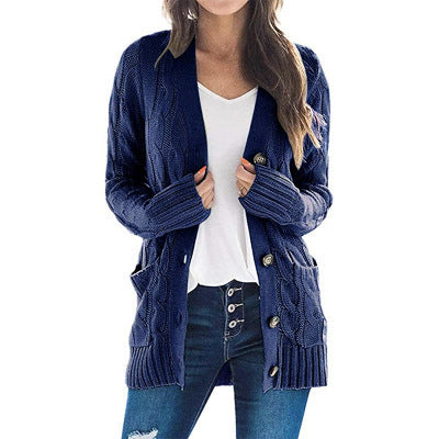 Cable Knit Cardigan With Practical Pockets For Women Streetwave Cozy Warmth In Soft Breathable Fabric