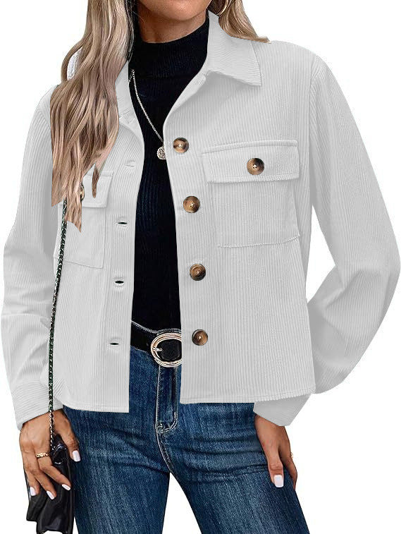 Streetwave Women Corduroy Jacket With Two Chest Pockets Chic Cozy Everyday Essential