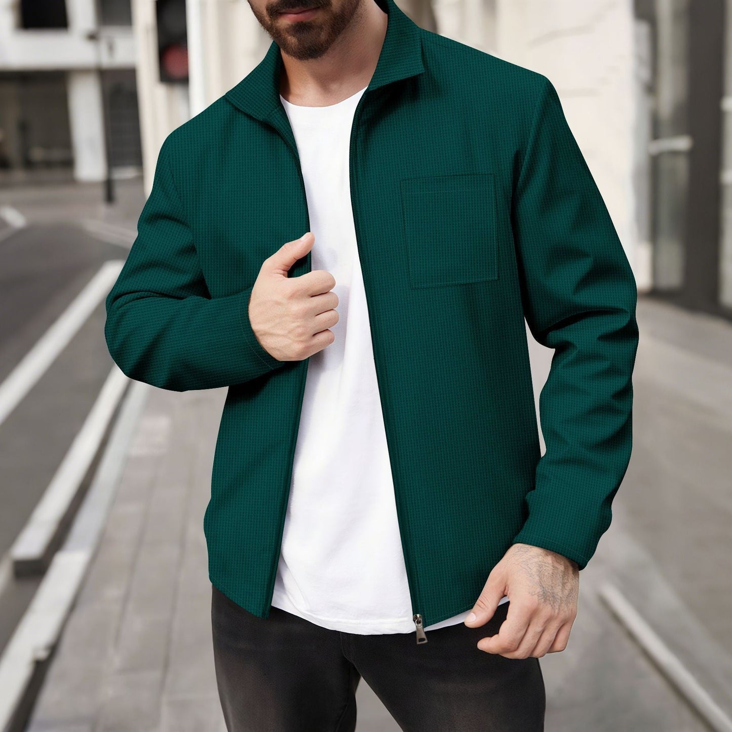 Street-wave Men's Sport Jacket Breathable Lightweight Urban Outerwear for Active Men