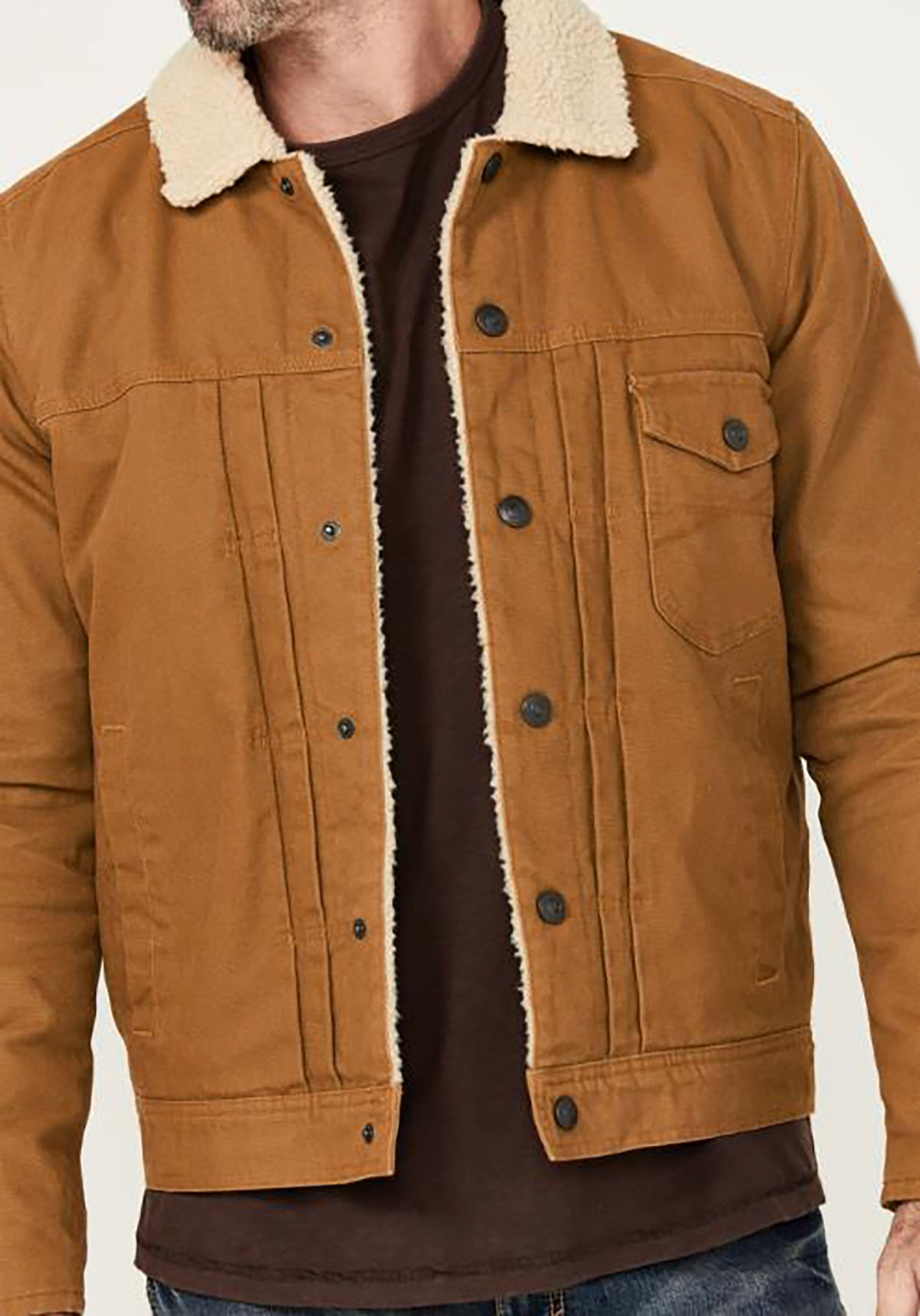 Street-wave Men's Denim Jacket With Sherpa Fleece Lining For Warm Comfort And All Day Style