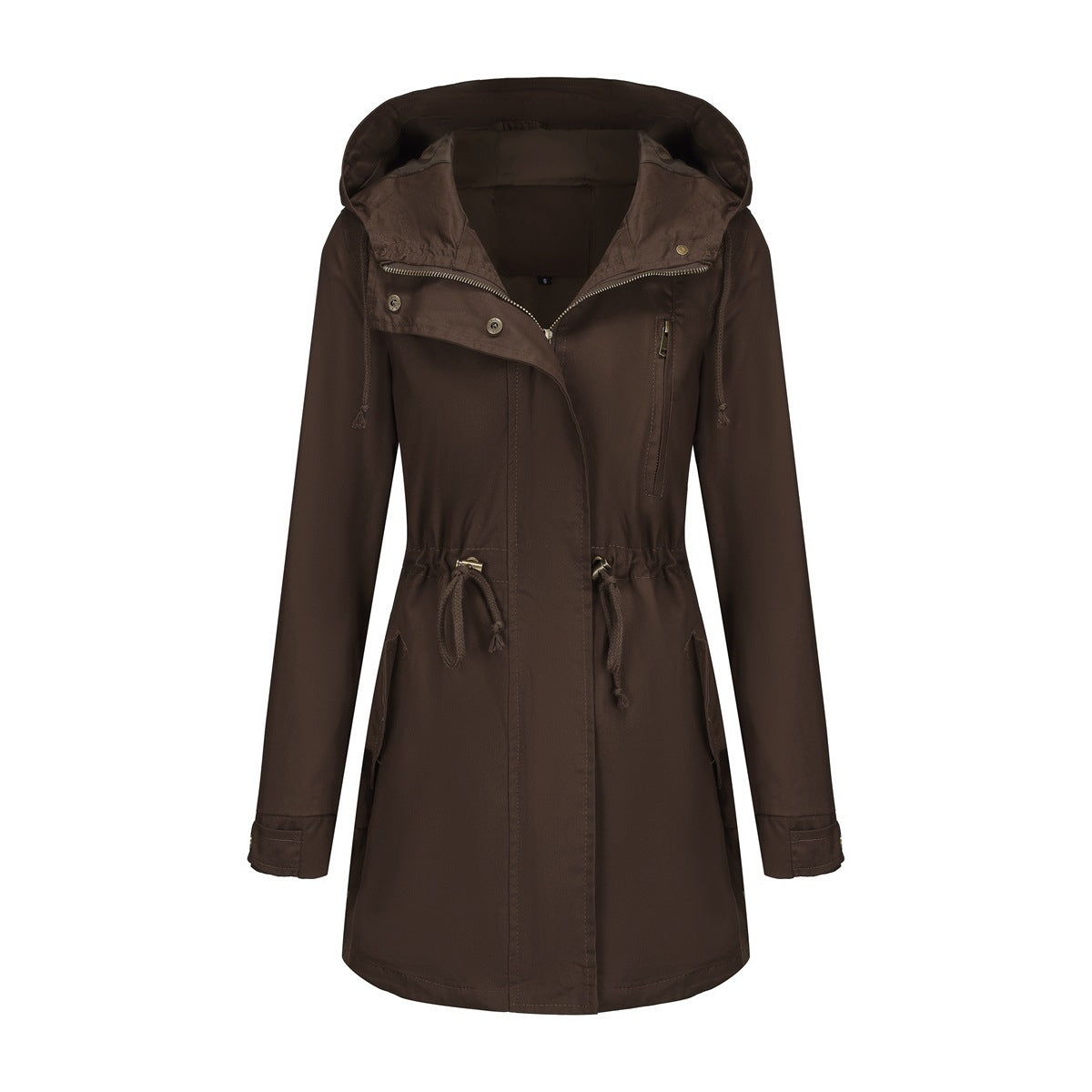 Streetwave Womens Functional Jacket With Adjustable Waist And Zipper Water Repellent Breathable All Weather Coat