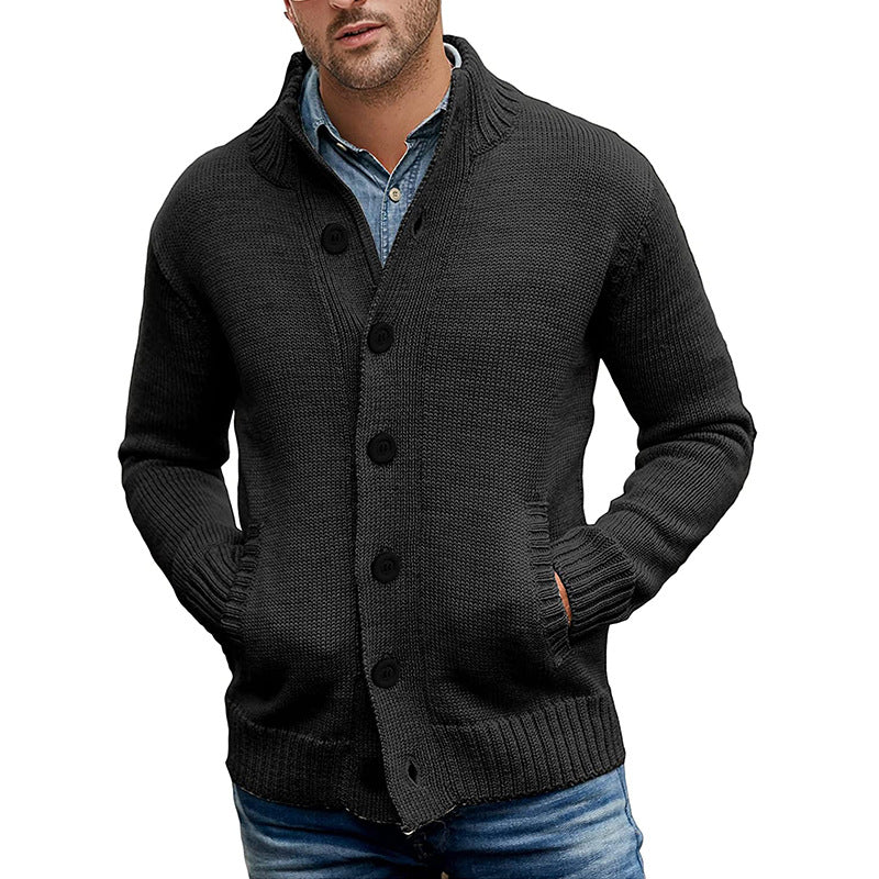 Street-Wave Men's Knit Cardigan With Front Pockets, Modern Design, Soft Cotton For Everyday Wear