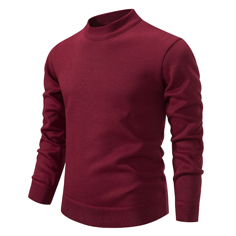 Men's Premium Knit Pullover With Modern Stand Collar By Street-wave For Everyday Style And Warmth