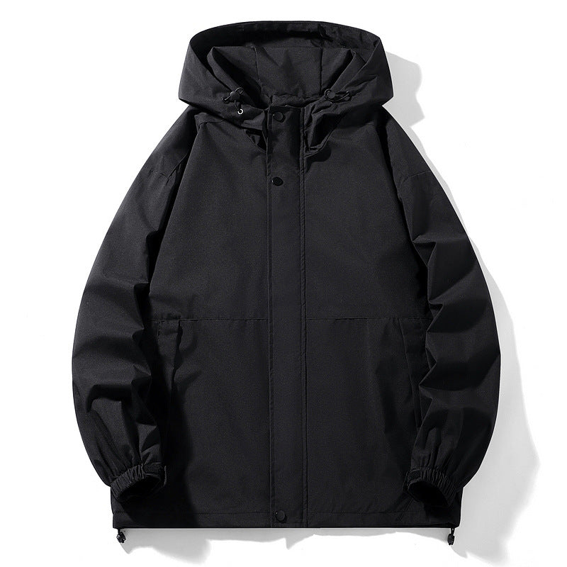 Waterproof Mens Transitional Jacket With Adjustable Hood And Practical Pockets Street Wave