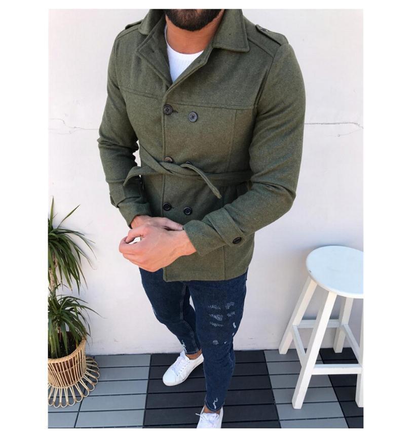 Streetwave Men Double Breasted Coat Warm Winter Outerwear For Modern Gentleman Everyday