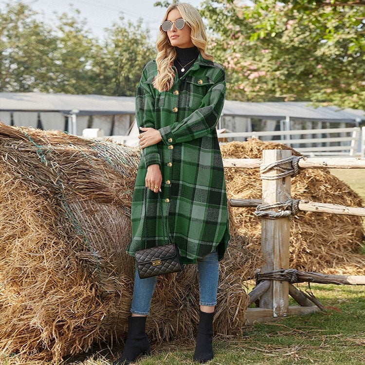 Streetwave Plaid Overshirt Jacket For Women Versatile Soft Breathable Everyday Wear