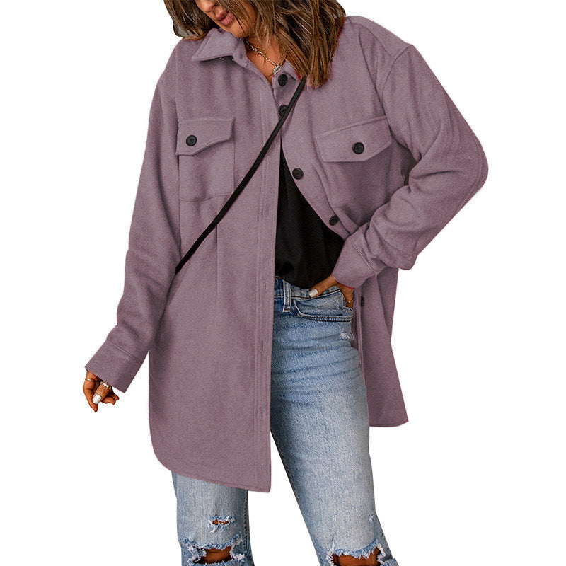 Street Wave Plus Size Shirt Jacket With Functional Pockets For Curvy Women Casual Yet Stylish