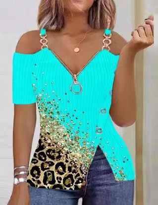 Street-wave Anchor Print Off Shoulder Top For Women, Navy Blue, Trendy Flattering Fit