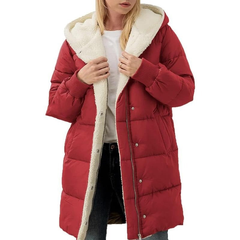 Street-Wave Nina Reversible Cotton Puffer Coat With Hood For Women Cozy Winter Luxury