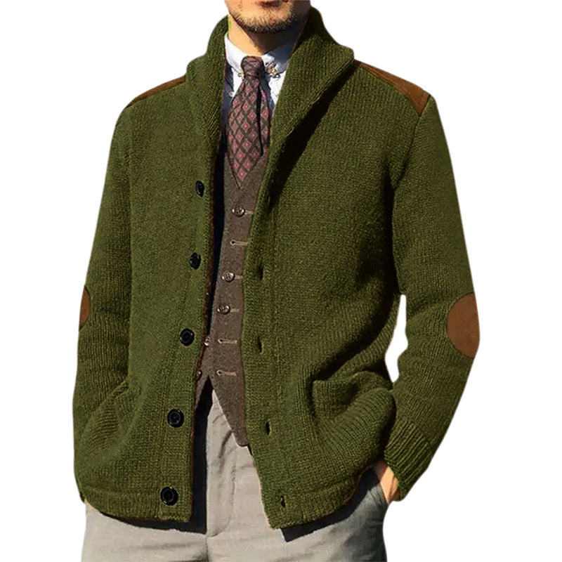 Street Wave Mens Shawl Collar Knit Cardigan Premium Warmth Classic Elegance For Everyday Wear And Smart Casual Style
