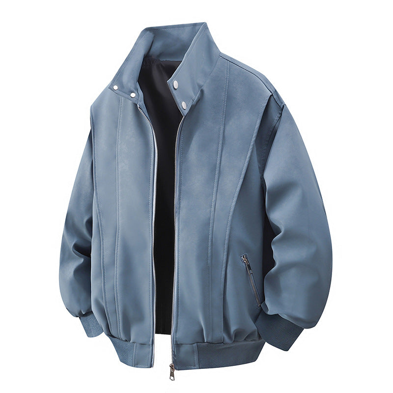 Street-wave Womens Designer Transitional Jacket With High Collar And Zip Pockets For Everyday Wear