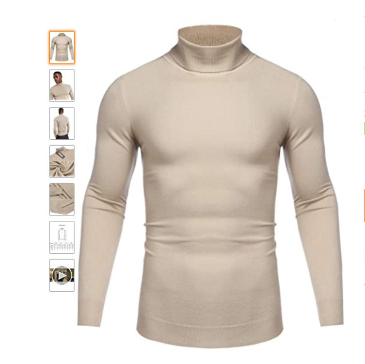 Street-wave Men High Collar Turtleneck Sweater For Warmth And Comfort Stylish Winter Essential