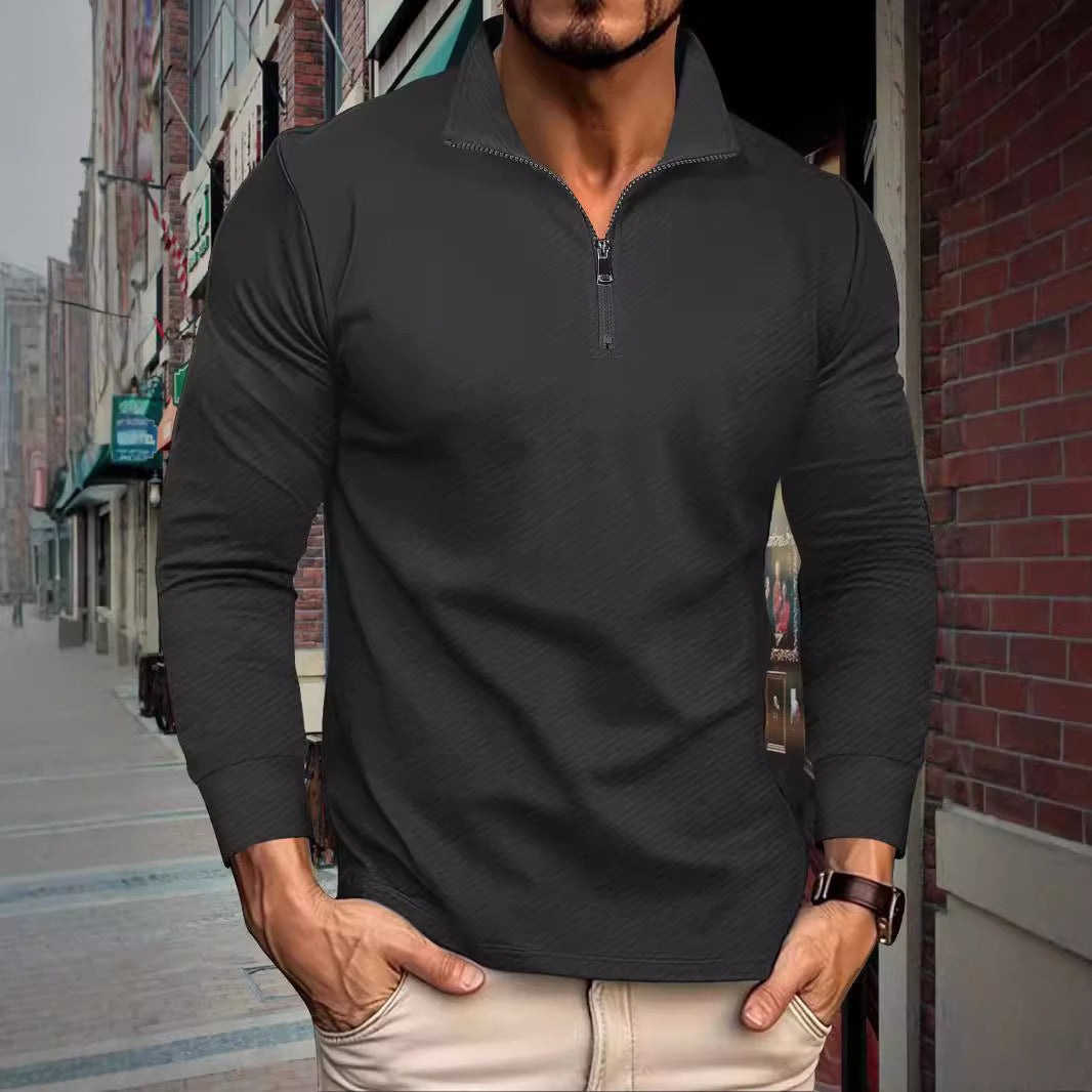 Street-Wave Mens Functional Zip Up Pullover For Active Athletes Breathable Performance