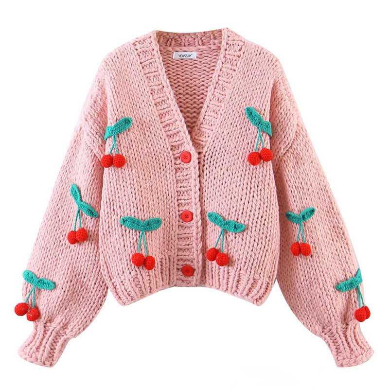 Street-Wave Floral Embroidered Oversized Knit Cardigan For Women Cozy Chic Statement Piece