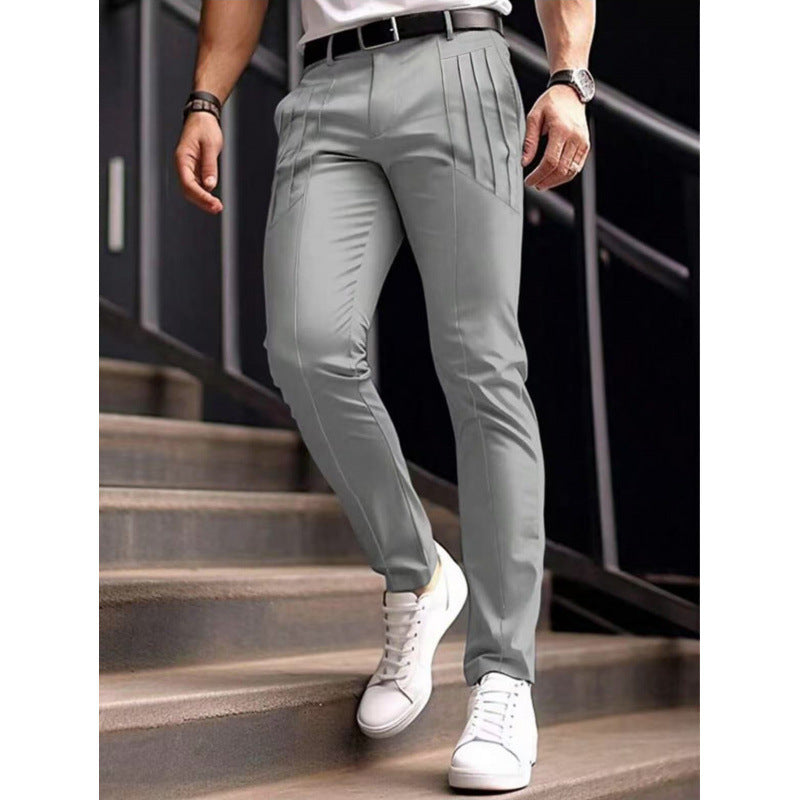 Streetwave Slim Fit Pleated Dress Pants For Men Elegant Everyday Workwear And Formal Trousers