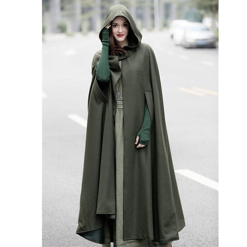 Street-wave Women's Hooded Cloak With Elegant Cut Premium Materials For Everyday Chic