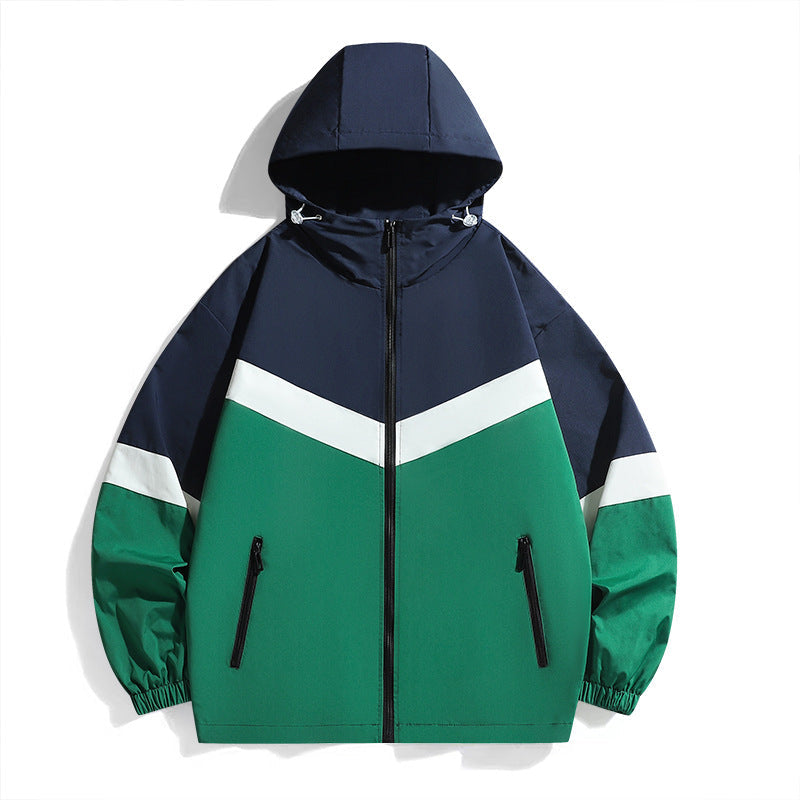 Street-wave Mens Lightweight Transitional Jacket With Adjustable Hood And Breathable Panels